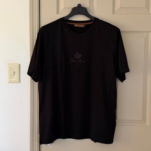 Loro Piana Black T-Shirt with Logo